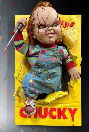 CHUCKY, MUÑECO DIABÓLICO ESCULTURA DE PARED 1/1 NOVIA OF CHUCKY 43X46X76CM