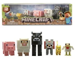 MINECRAFT PACK 6 ANIMALES FIGURAS 4 CM                                     