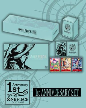ONE PIECE CARD GAME PACK TAPETE Y CAJA DE MAZO JAPANESE 1ST ANNIVERSARY SET (INGLÉS)
