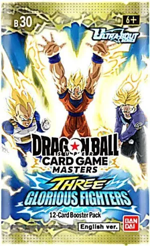 DRAGON BALL TCG BOOSTER 30 ZENKAI NEW SERIES ULTRA BOUT #3 THREE GLORIOUS FIGHTERS SOBRE - INGLÉS