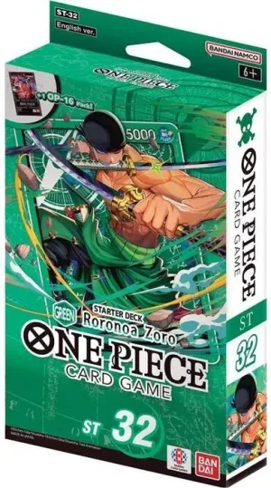 ONE PIECE CARD GAME STARTER DECK ST32 GREEN RORONOA ZORO (INGLÉS)