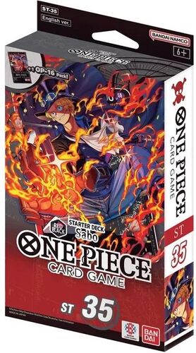ONE PIECE CARD GAME STARTER DECK ST35 RED/BLACK SABO (INGLÉS)