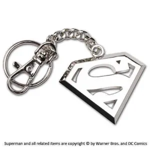SUPERMAN EMBLEMA CLASICO ACERO LLAVERO CON MOSQUETON DC COMICS             