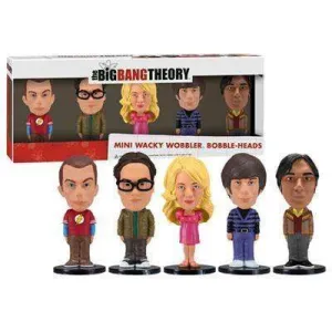THE BIG BANG THEORY PACK 5 MINI FIGURAS 8 CM WACKY WOBBLER                 