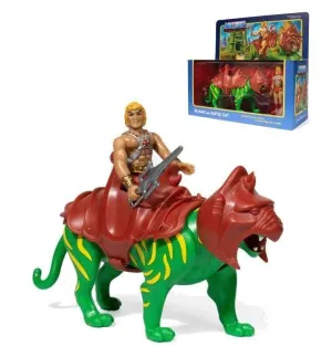 MASTERS OF THE UNIVERSE PACK 2 FIGURAS REACTION 10CM HE-MAN & BATTLECAT    
