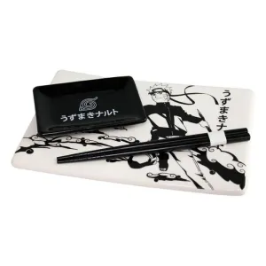 NARUTO SHIPPUDEN PLATOS + PALILLOS DE SUSHI DE CERÁMICA NARUTO