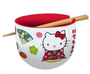 SANRIO BOL PARA RAMEN CON PALILLOS HELLO KITTY JAPAN