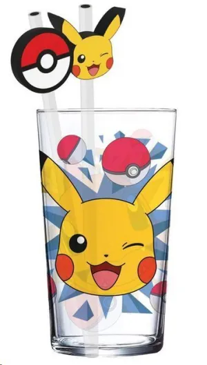 POKÉMON VASO TUMBLER CON PAJITAS PIKACHU 485 ML