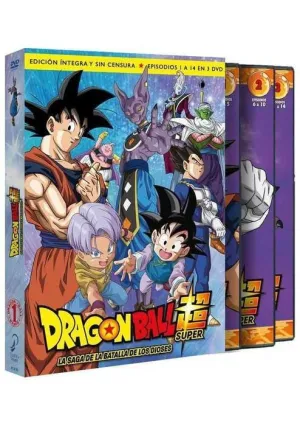 DRAGON BALL SUPER BOX 1 DVD LA SAGA DE LA BATALLA DE LOS DIOSES            