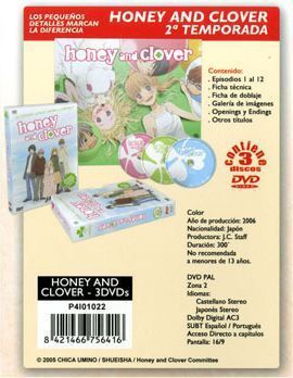 DVD HONEY AND CLOVER 2ª TEMP. (3 DVD)                                      