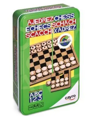 AJEDREZ EN CAJA DE METAL