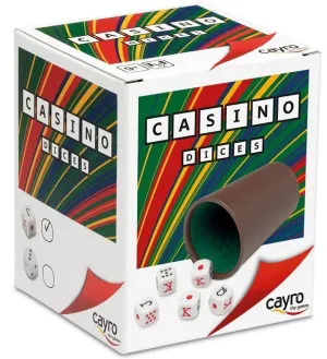 PACK CUBILETE FORRADO + 5 DADOS POKER 16 MM                                
