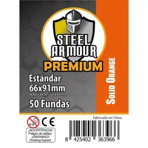 FUNDAS STEEL ARMOUR ESTANDAR OPACAS - REVERSO NARANJA (66X91MM)