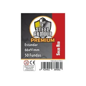 FUNDAS STEEL ARMOUR ESTANDAR OPACAS - REVERSO ROJO (66X91MM)