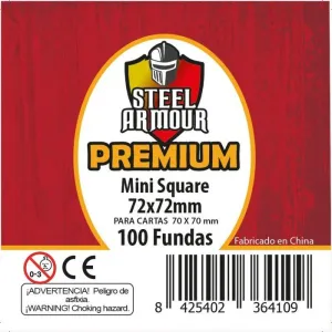 FUNDAS STEEL ARMOUR CUADRADAS SQUARE MINI PREMIUM (72X72MM)