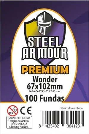 FUNDAS STEEL ARMOUR CARTAS WONDER PREMIUM 67X102 MM (100)