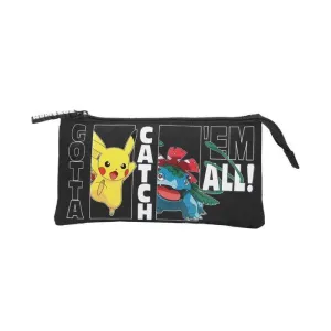 POKÉMON PORTATODO TRIPLE CON 5 COMPARTIMENTOS