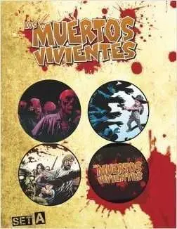 THE WALKING DEAD SET 4 CHAPAS SERIE A                                      