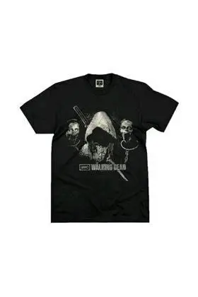 THE WALKING DEAD MICHONNE CAPUCHA AMC CAMISETA NEGRA CHICO TALLA L         