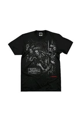 THE WALKING DEAD ZOMBIES REJA AMC CAMISETA NEGRA CHICO TALLA M             