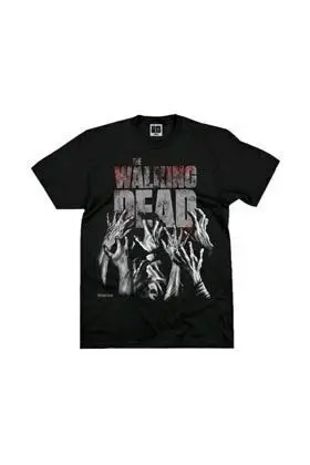 THE WALKING DEAD LOGO MANOS AMC CAMISETA NEGRA CHICO TALLA M               