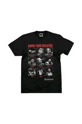 THE WALKING DEAD KNOW YOUR WALKERS AMC CAMISETA NEGRA CHICO TALLA L        