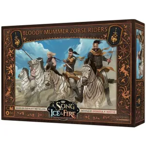 CANCION DE HIELO Y FUEGO: JUEGO DE MINIATURAS. JINETES DE CEBRALLO DE LOS TITIRITEROS SANGRIENTOS