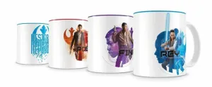STAR WARS EP VIII SET 4 MINI TAZAS PARA CAFE PERSONAJES RESISTENCIA        