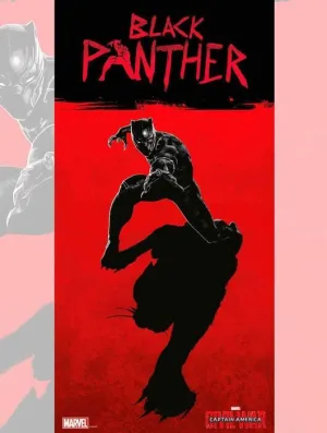 POSTER VIDRIO CAPITAN AMERICA CIVIL WAR BLACK PANTHER 30 X 60 CM           