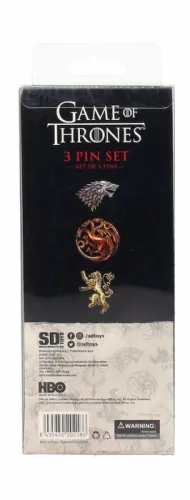 JUEGO DE TRONOS SET 3 PINS METALICOS EMBLEMAS CASAS                        