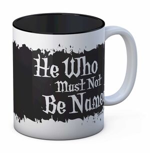 HARRY POTTER TAZA CERAMICA BLANCA Y NEGRA HE WHO MUST NOT BE NAMED         