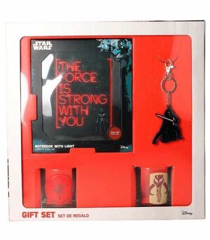 STAR WARS SET REGALO IMPERIO LIBRETA + VASOS + LLAVERO                     