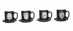 HARRY POTTER SET 4 MINI TAZAS CAFE CERAMICA EMBLEMAS                       