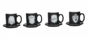 HARRY POTTER SET 4 MINI TAZAS CAFE CERAMICA EMBLEMAS                       