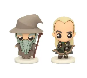 EL SEÑOR DE LOS ANILLOS SET 2 FIGURAS GOMA POKIS GANDALF Y LEGOLAS         