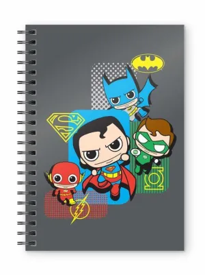 UNIVERSO DC LIBRETA ESPIRAL JUSTICE LEAGUE CHIBI