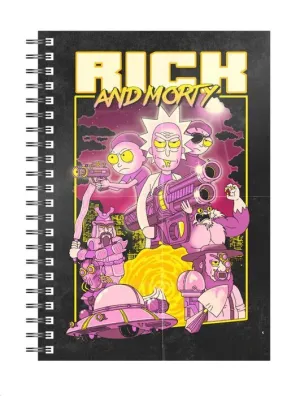 RICK Y MORTY LIBRETA ESPIRAL RETRO POSTER