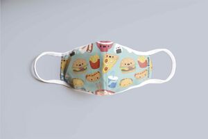 MASCARILLA INFANTIL ALIMENTOS KAWAII ESTAMPADO