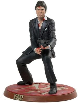 SCARFACE ESTATUA TONY MONTANA SANGRE DISPARANDO 18 CM