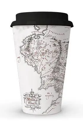 EL SEÑOR DE LOS ANILLOS VASO DE CAFE MAPA DE LA TIERRA MEDIA