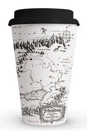 EL SEÑOR DE LOS ANILLOS VASO DE CAFE EL MAPA DE MORDOR