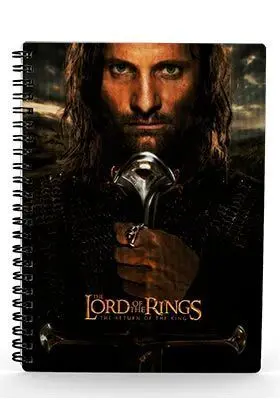 EL SEÑOR DE LOS ANILLOS LIBRETA EFECTO 3D ARAGORN