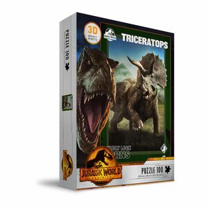 JURASSIC WORLD PUZLE 100 EFECTO 3D POSTER TRICERATOPS