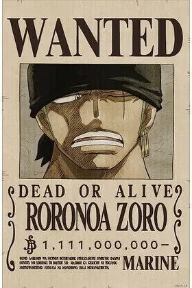 ONE PIECE WANTED ZORO EGGHEAD POSTER 3D