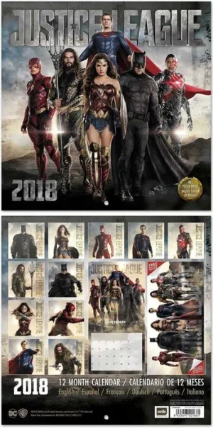 CALENDARIO 2018 LIGA DE LA JUSTICIA MOVIE 30X30CM                          