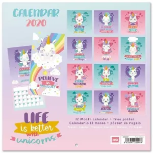 CALENDARIO 2020 UNICORN 30X30                                              