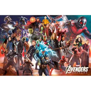 POSTER VENGADORES ENDGAME LINE UP MARVEL 61 X 91 CM                        