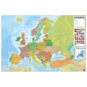 POSTER MAPA EUROPA ES FISICO POLITICO 61 X 91,5 CM POSTER MAPA EUROPA ES FISICO POLITICO 61 X 91,5 CM