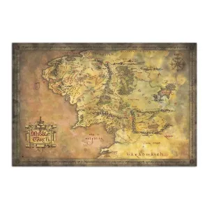 POSTER EL SEÑOR DE LOS ANILLOS MAPA DE LA TIERRA MEDIA 61 X 91,5 CM