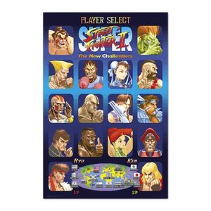 POSTER STREET FIGHTER PLAYER SELECT 61 X 91 CM